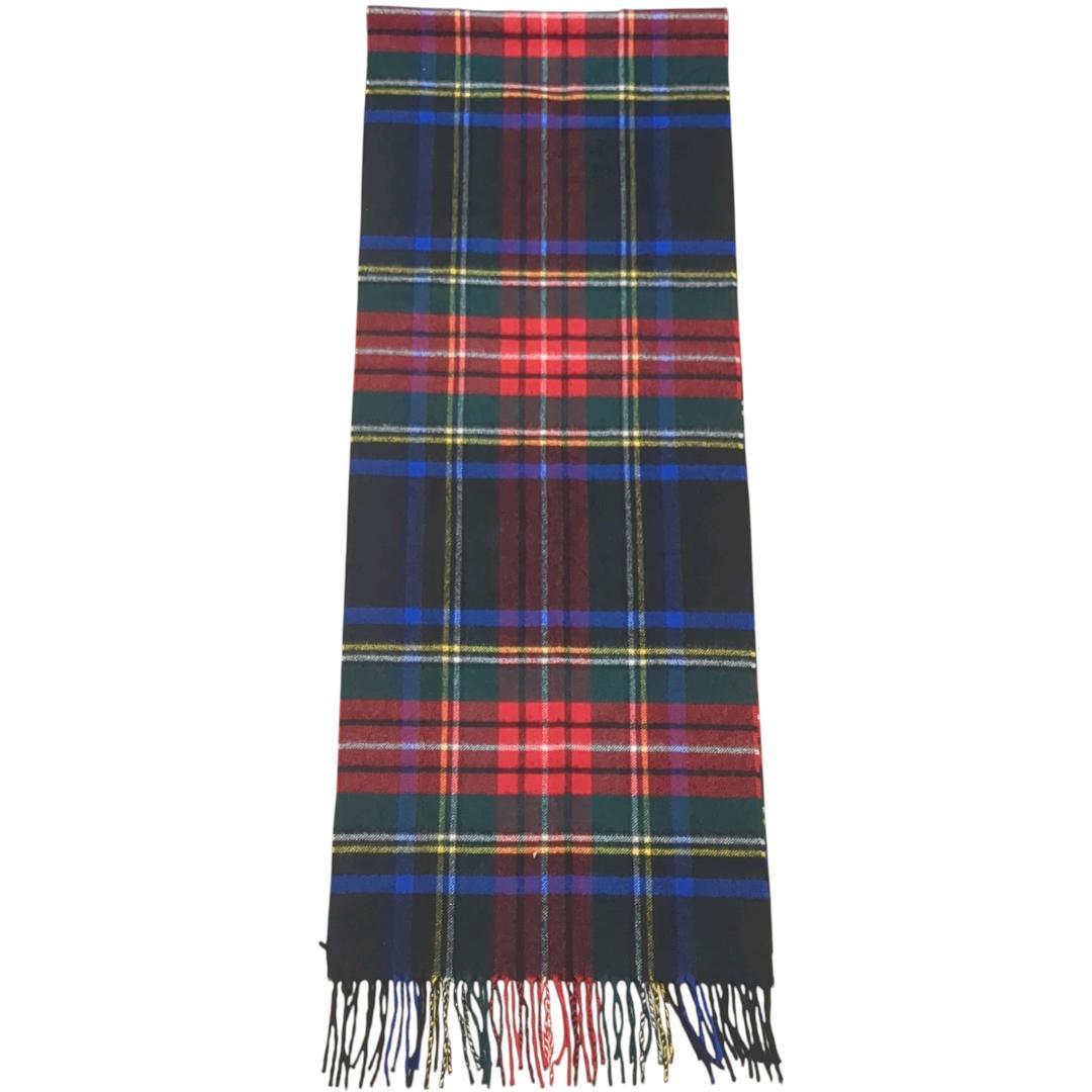 【美品】ジョンストンズ 国内正規品 カシミヤ ブラックスチュアート マフラー
