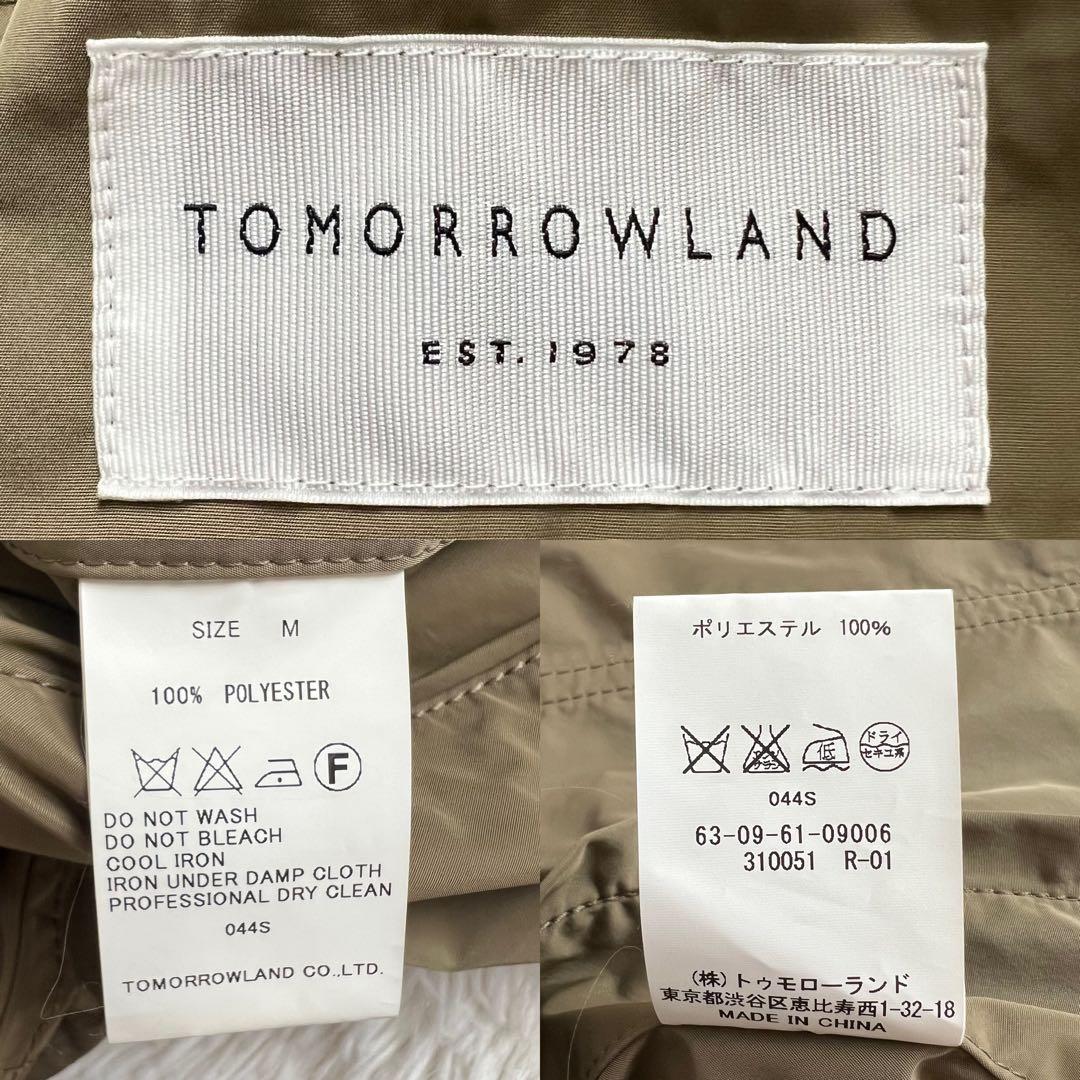 トゥモローランド　モッズコート　カーキブラウン　フード　ノーカラー　M
