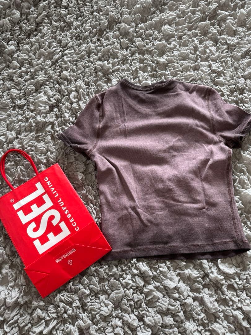 DIESEL T-Ele ディーゼル ハートTシャツ　バイオレット　S