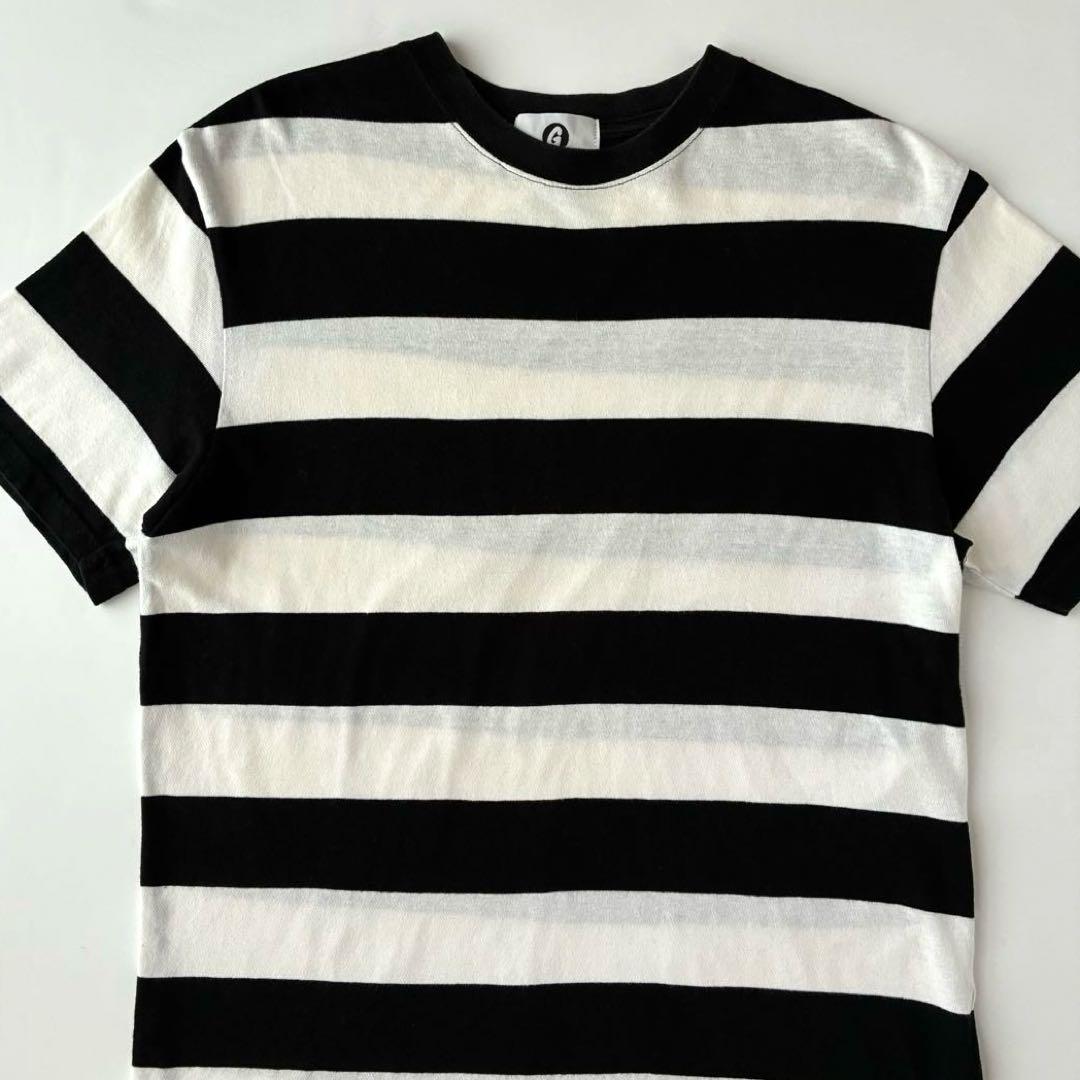 00s 日本製 グッドイナフ ブラック ワイド ボーダー 半袖 Tシャツ M