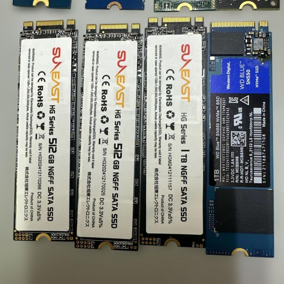 9点セット【各社ジャンク】M.2 SSD/1TB500GBなど