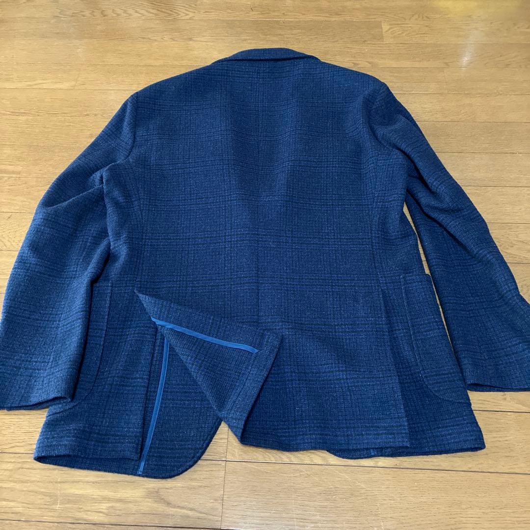 リングジャケットRing Jacket ネービーチェック柄 テーラードジャケット