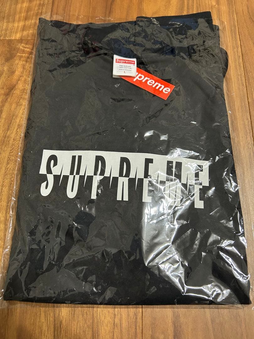 25FW Supreme Split Tee ブラック L スプリット
