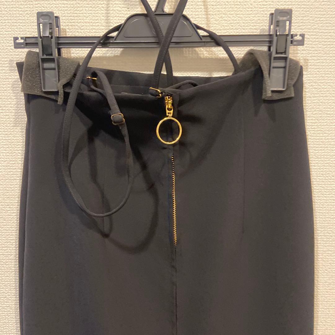 NOBLE ショルダーサロペットフープジップスカート