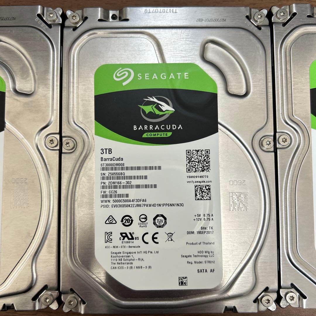 【使用極少有】Seagate 3TB HDD 3台セット 合計9TB 動作確認済