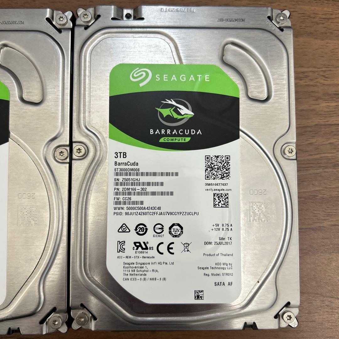 【使用極少有】Seagate 3TB HDD 3台セット 合計9TB 動作確認済