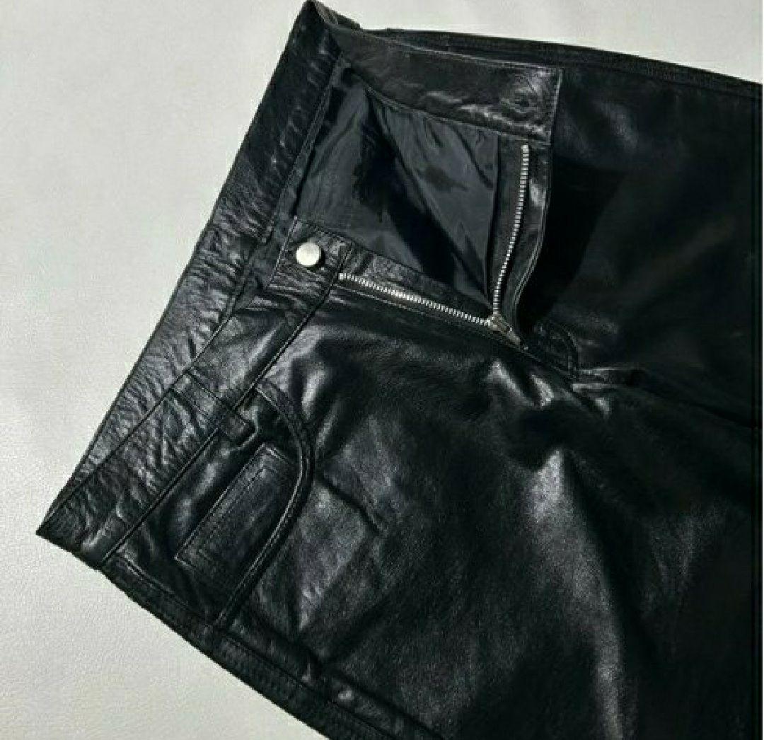 Leather Pants BLACK 実寸W33L31 レザーパンツ　ブラック