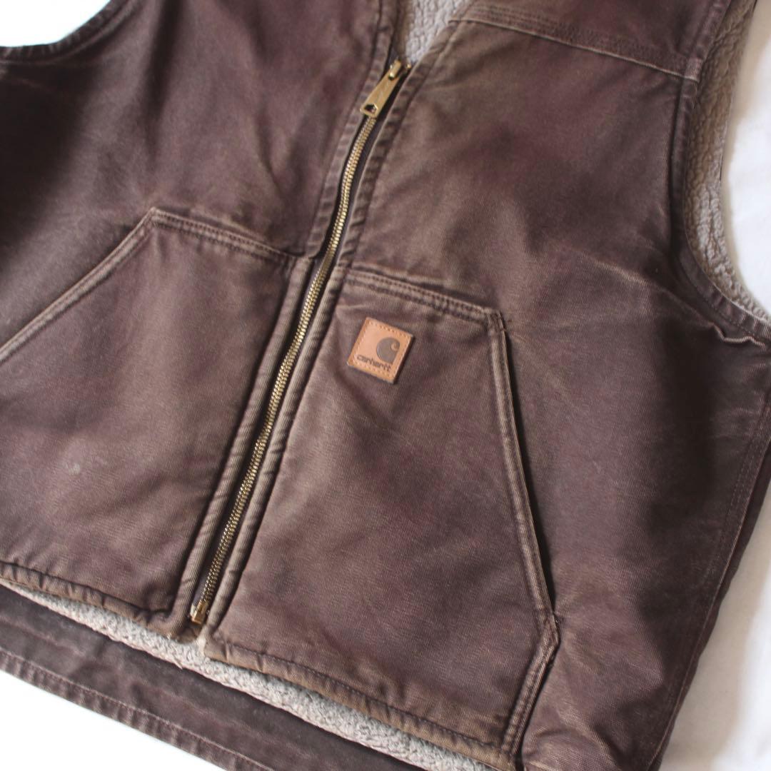 雰囲気系 Carhartt ダックベスト ワークベスト DKB usa L ボア