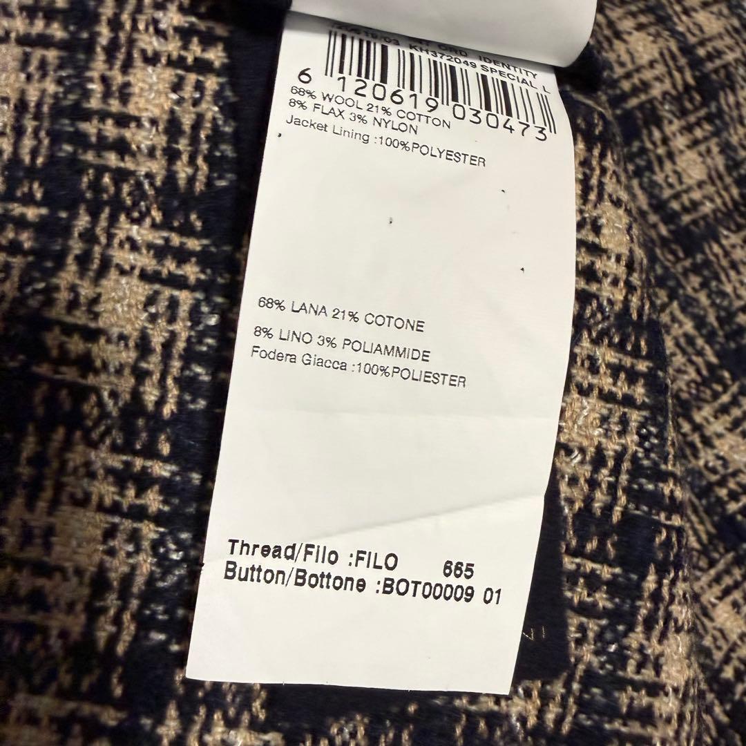 LARDINI ラルディーニ テーラードジャケット チェック リネン ウール