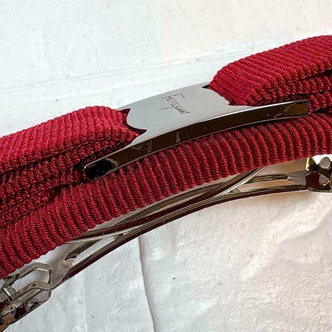 【箱付き】Ferragamo フェラガモ バレッタ ヴァラリボン レッド
