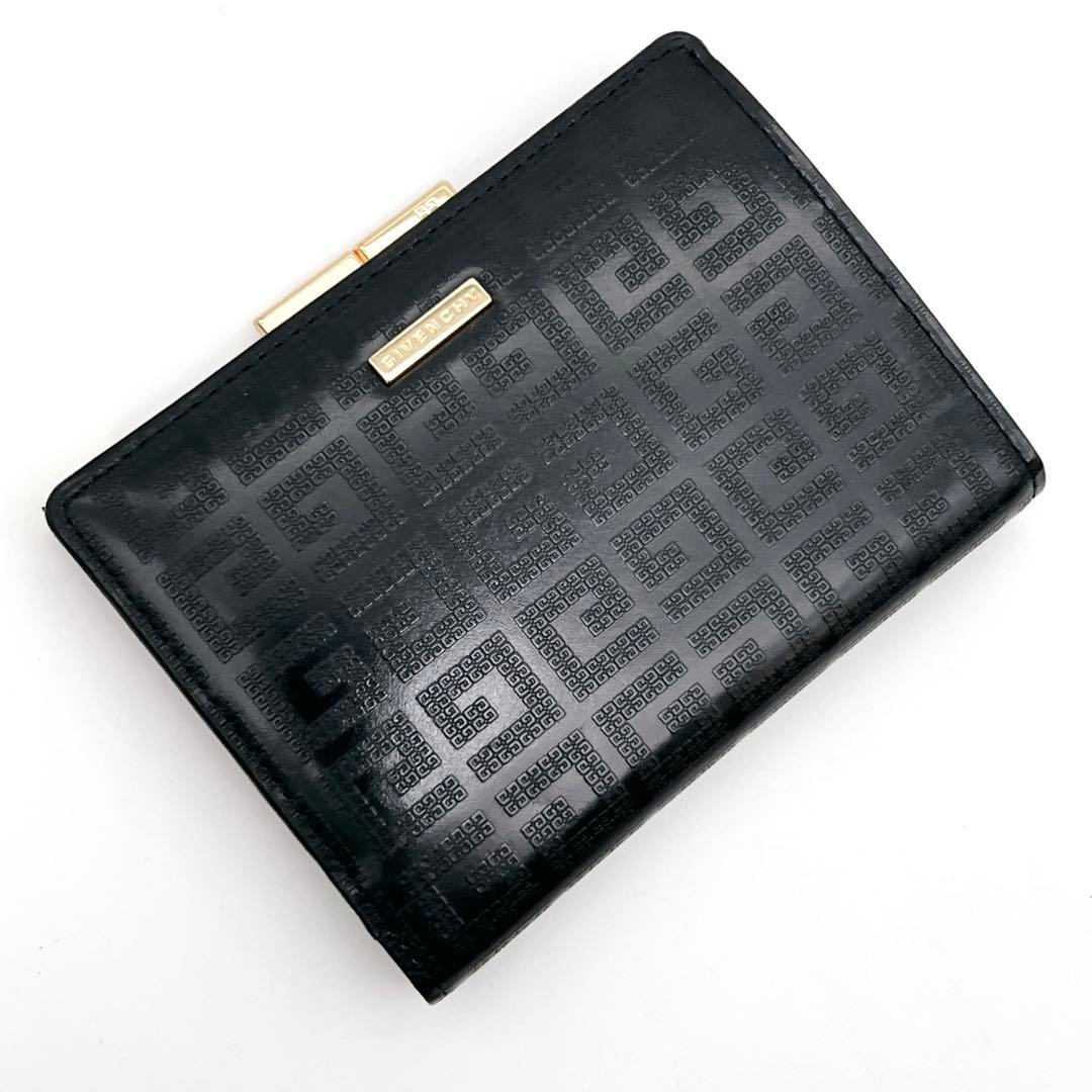 【外観美品】ジバンシー GIVENCHY ヴィンテージ　折り財布　総柄　ガマ口