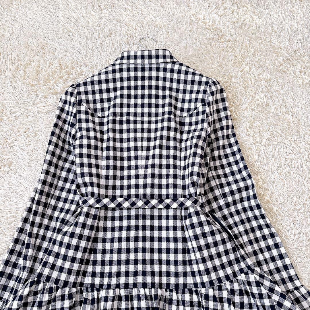 良品✨バーバリーブルーレーベル ギンガムチェックワンピース リボンベルト フリル