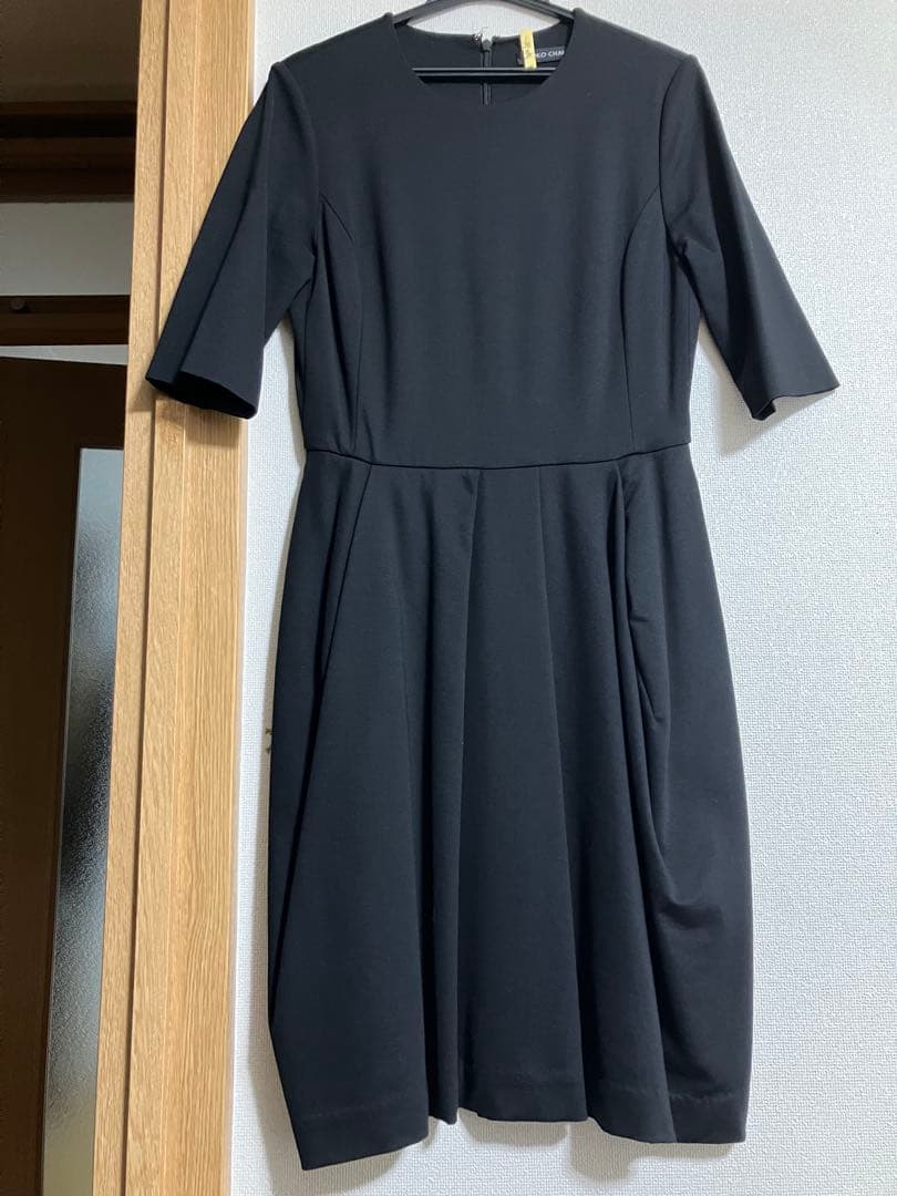 YOKO CHAN ブラック　ワンピース 七分袖　38 美品