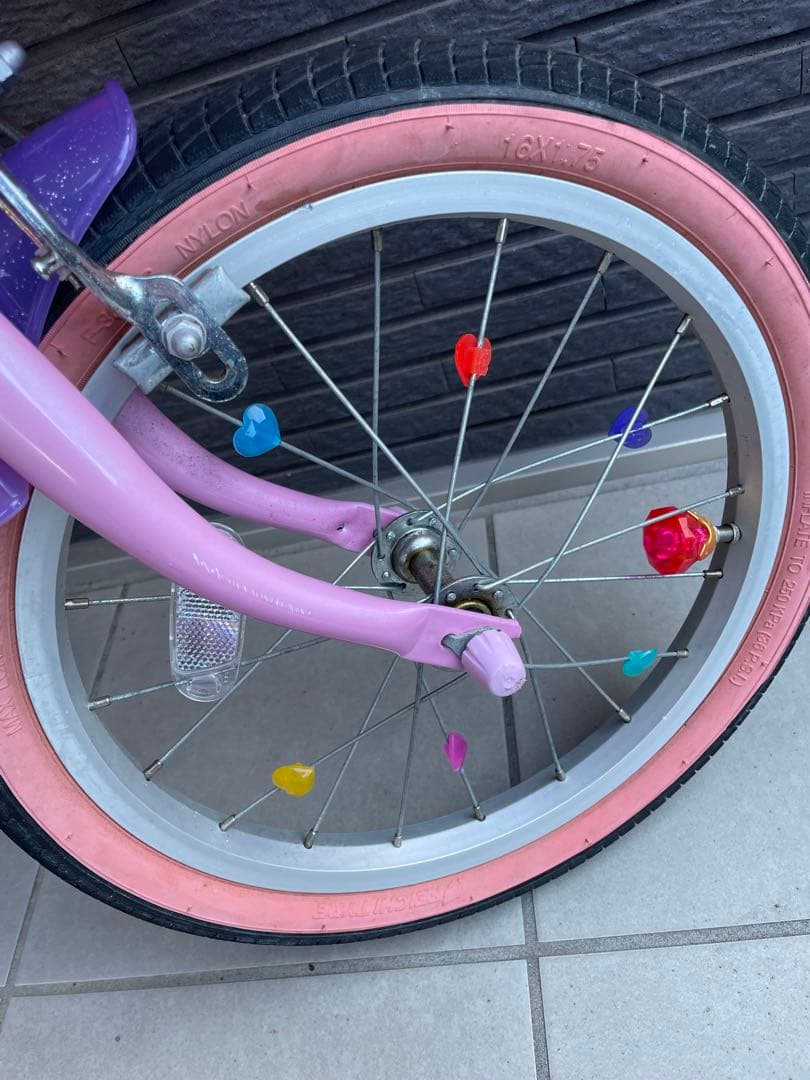 ディズニープリンセス　子供用自転車　16インチ　補助輪付　組立必須