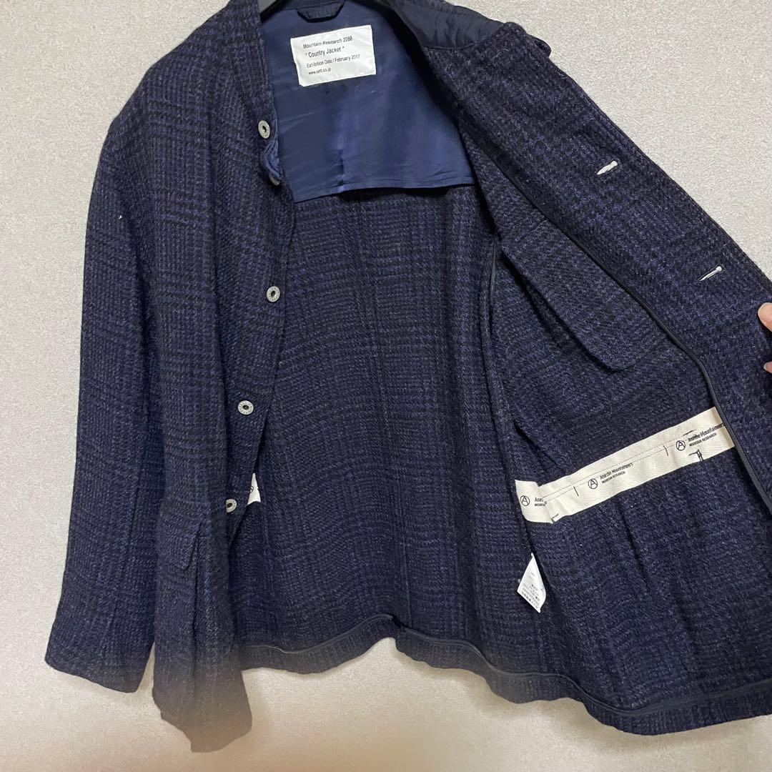 マウンテンリサーチ　カントリー　ジャケット　ネイビー　チェック　M 美品