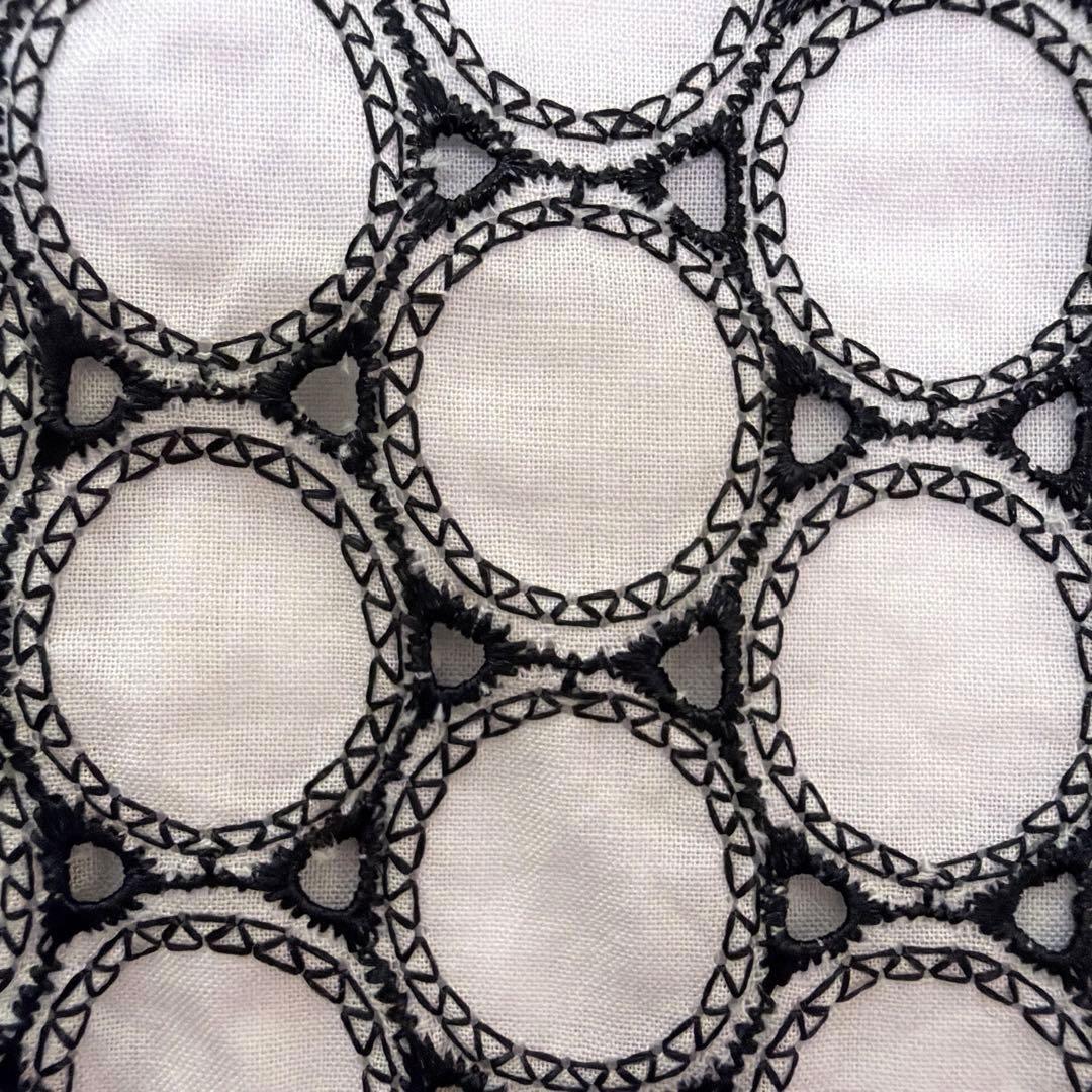 レリアン Leilian刺繍 総柄 半袖ワンピース ゆったり コットン 13号
