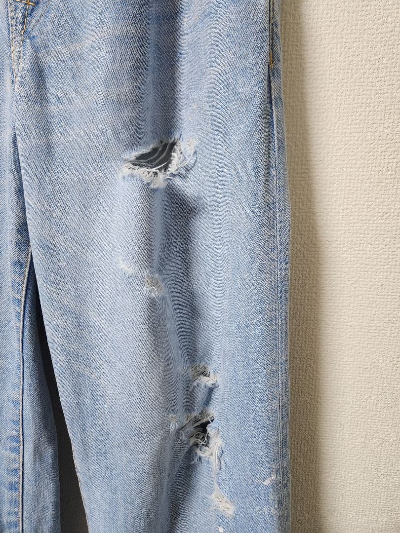 【値下げ中】45R おこめデニム シャルロット ダメージ加工 サイズ0