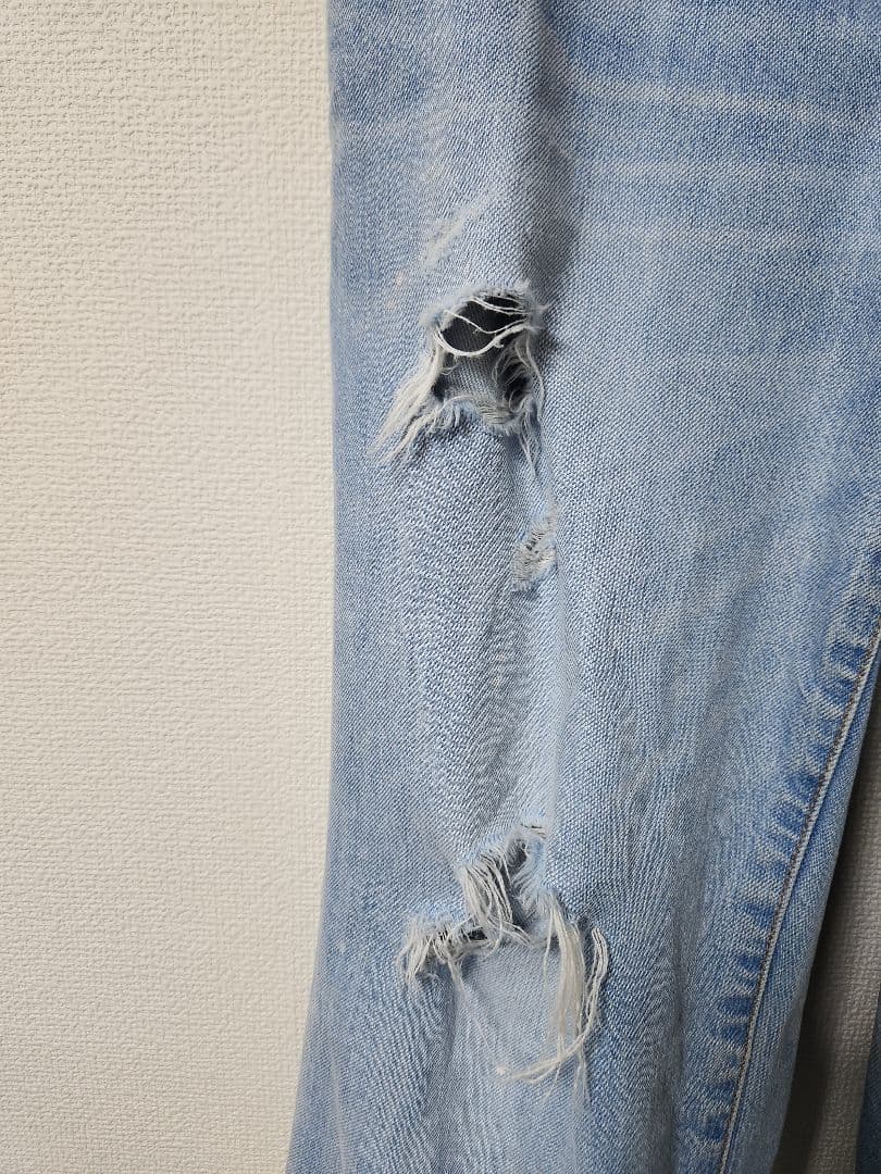 【値下げ中】45R おこめデニム シャルロット ダメージ加工 サイズ0