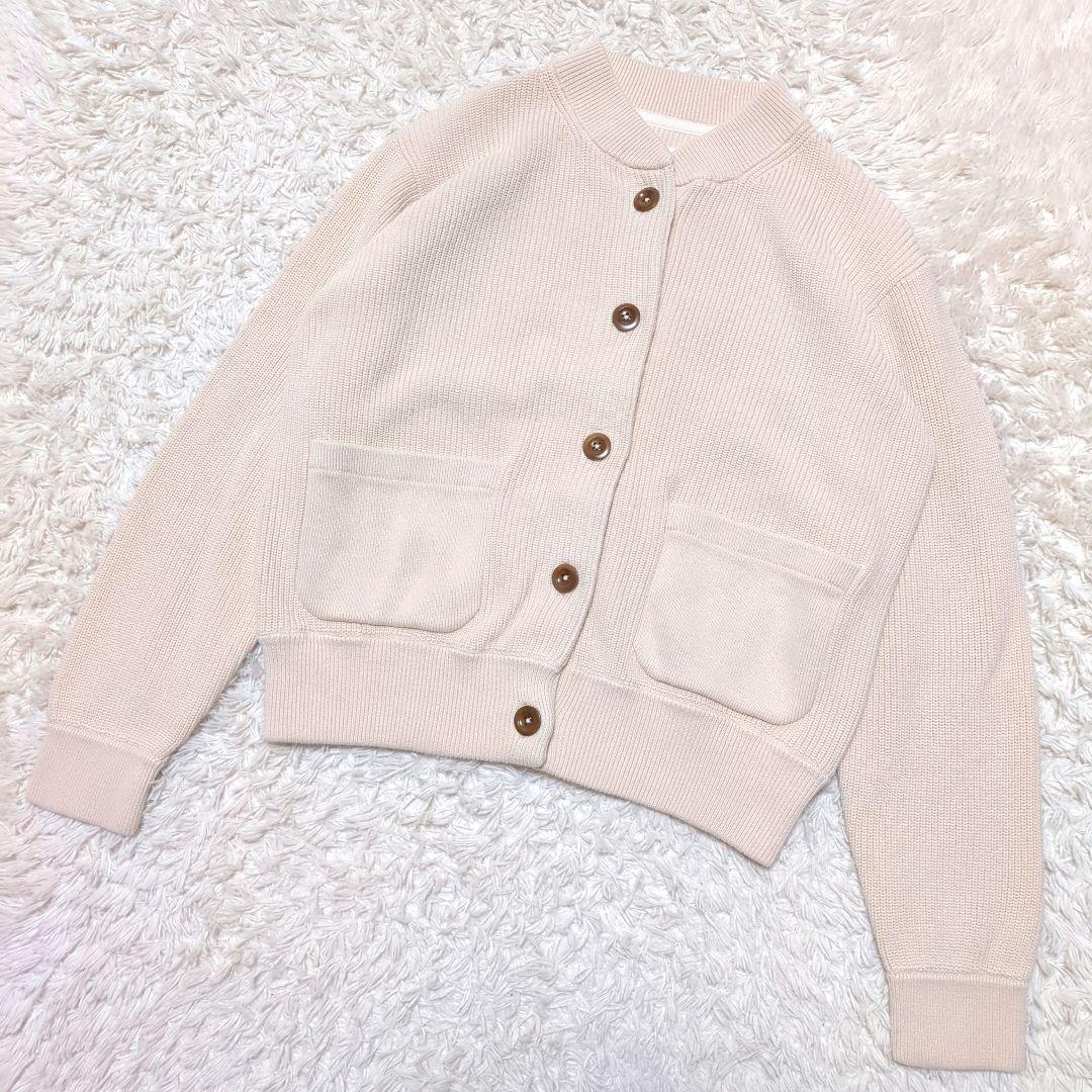 極美品！MHL.マーガレットハウエル　コットンカーディガン　アイボリー　M