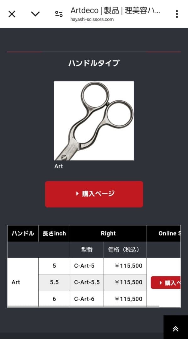 『未使用』ハヤシシザース/アールデコ/C-Art-5.5/長期保管/稀少/人気