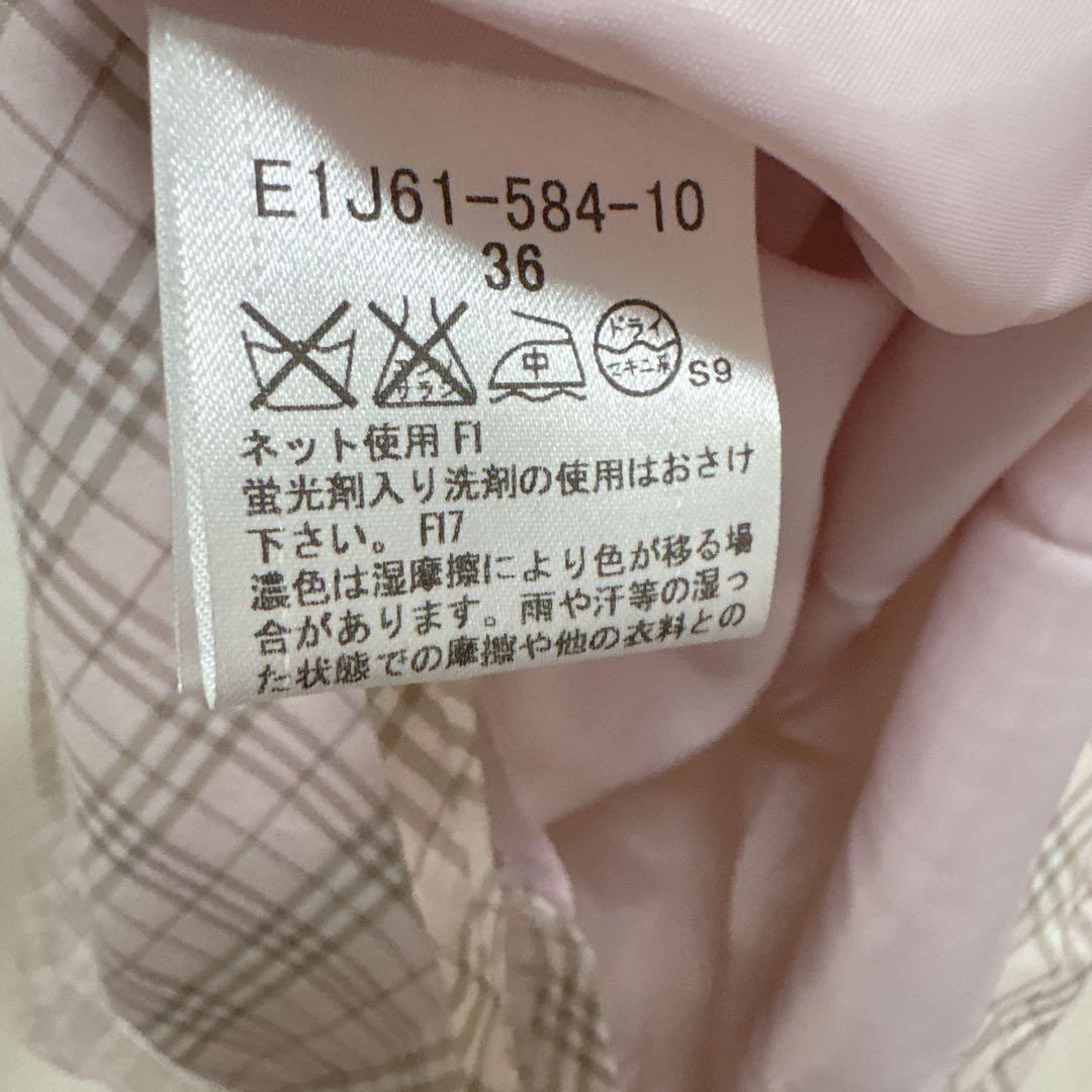 バーバリーブルーレーベル ノバチェック フリル　ワンピース　36 リボン　ピンク
