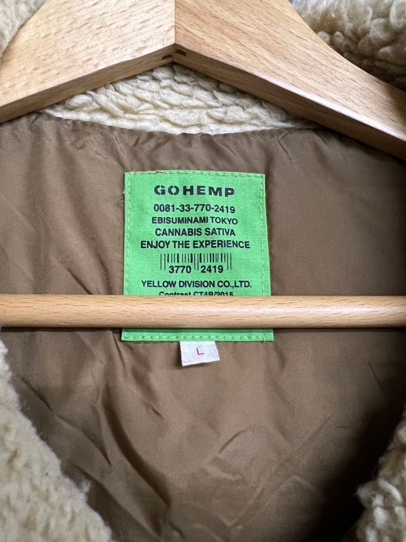GOHEMP ダウン ベスト L ブラウン コットン