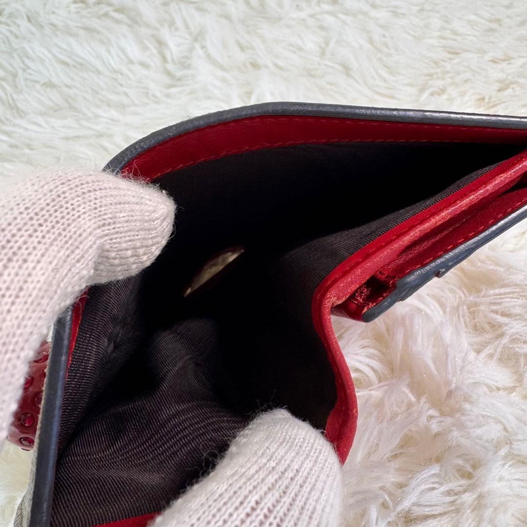 GUCCI グッチ 折財布 PVC レザー GGスプリーム チェリー 赤 箱付き