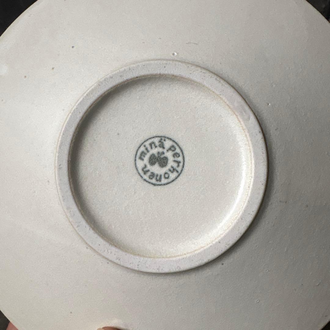 ミナペルホネン タンバリンプレート S ホワイト　ペアφ17cm