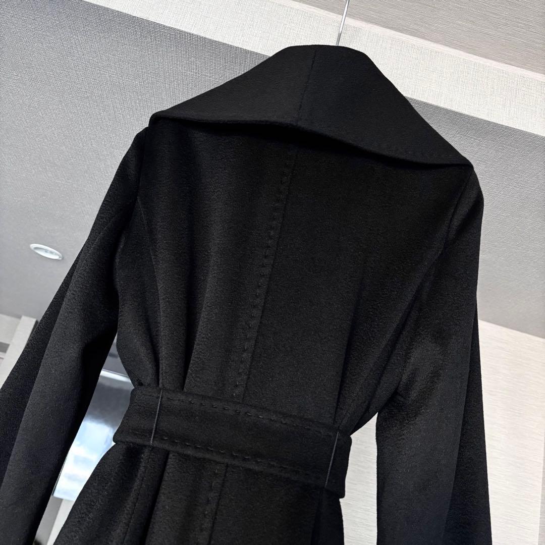 新品同様‼️ マックスマーラ 艶感美しい ショールカラーベルテッドコート