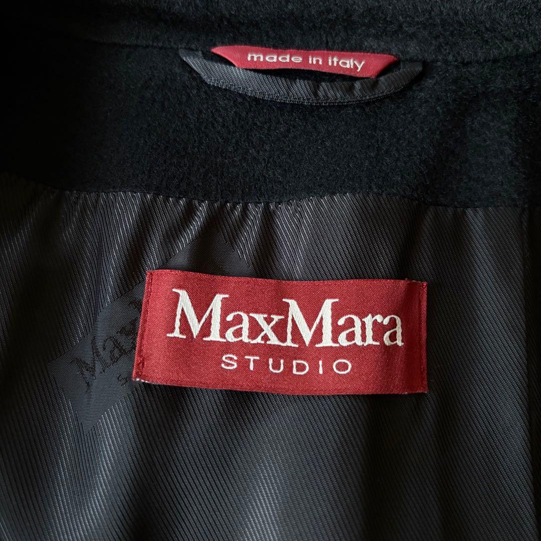 新品同様‼️ マックスマーラ 艶感美しい ショールカラーベルテッドコート