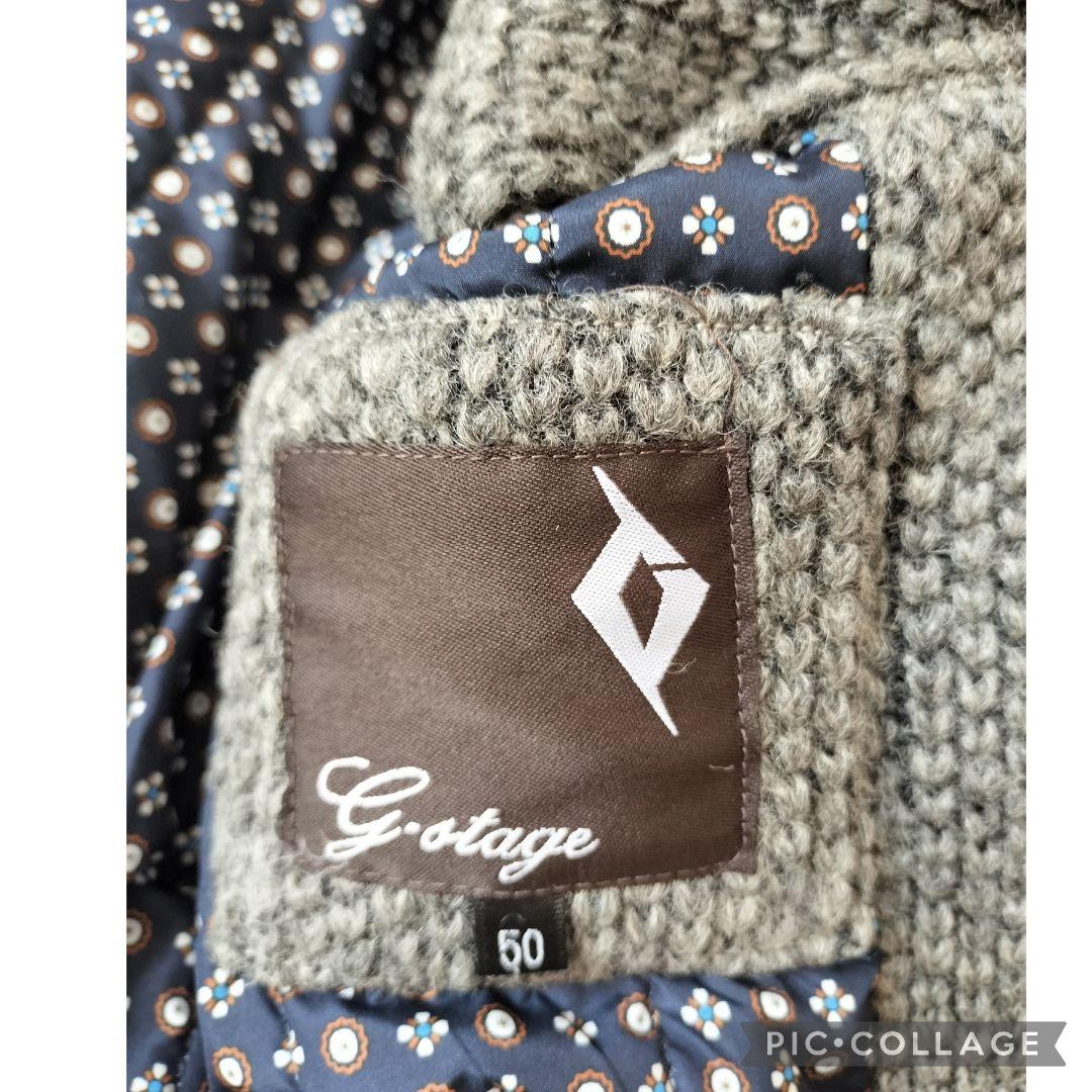 【極美品】G-stage ダッフルコート ニット×中綿 イタリア生地 フードXL