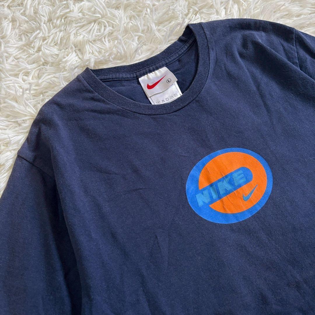 ナイキ Tシャツ ネイビー ロゴプリントデザイン コットン素材 半袖 B019