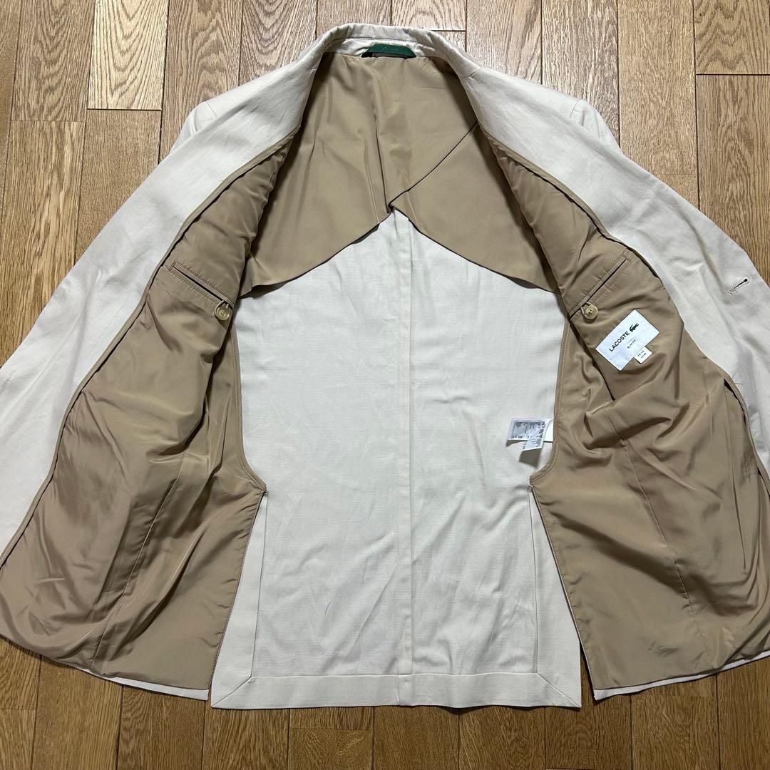 ラコステ　LACOSTE リネン混 スリムフィット テーラードジャケット L