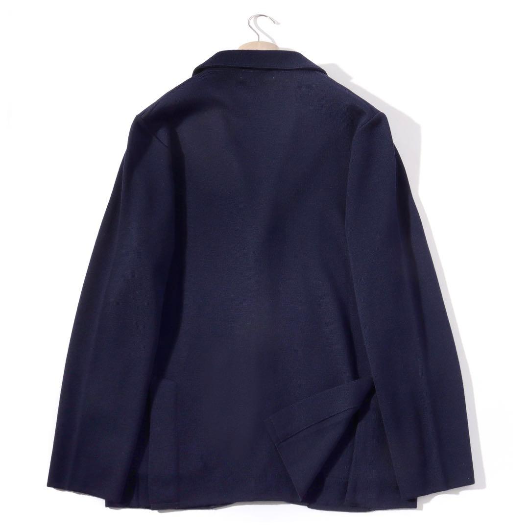 LARDINI ラルディーニ 美品 ニット テーラード ジャケット 紺ブレ XL