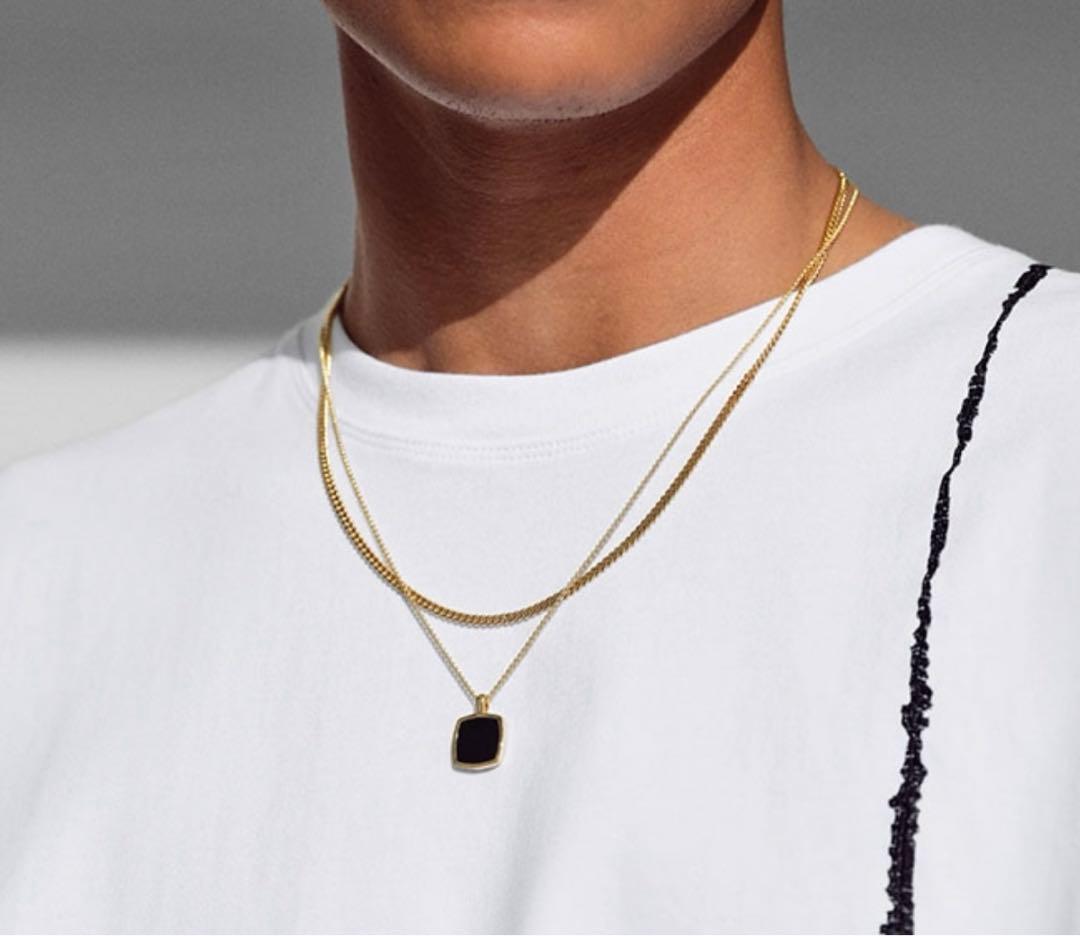 TOMWOOD トムウッド Cushion Pendant Onyx Gold