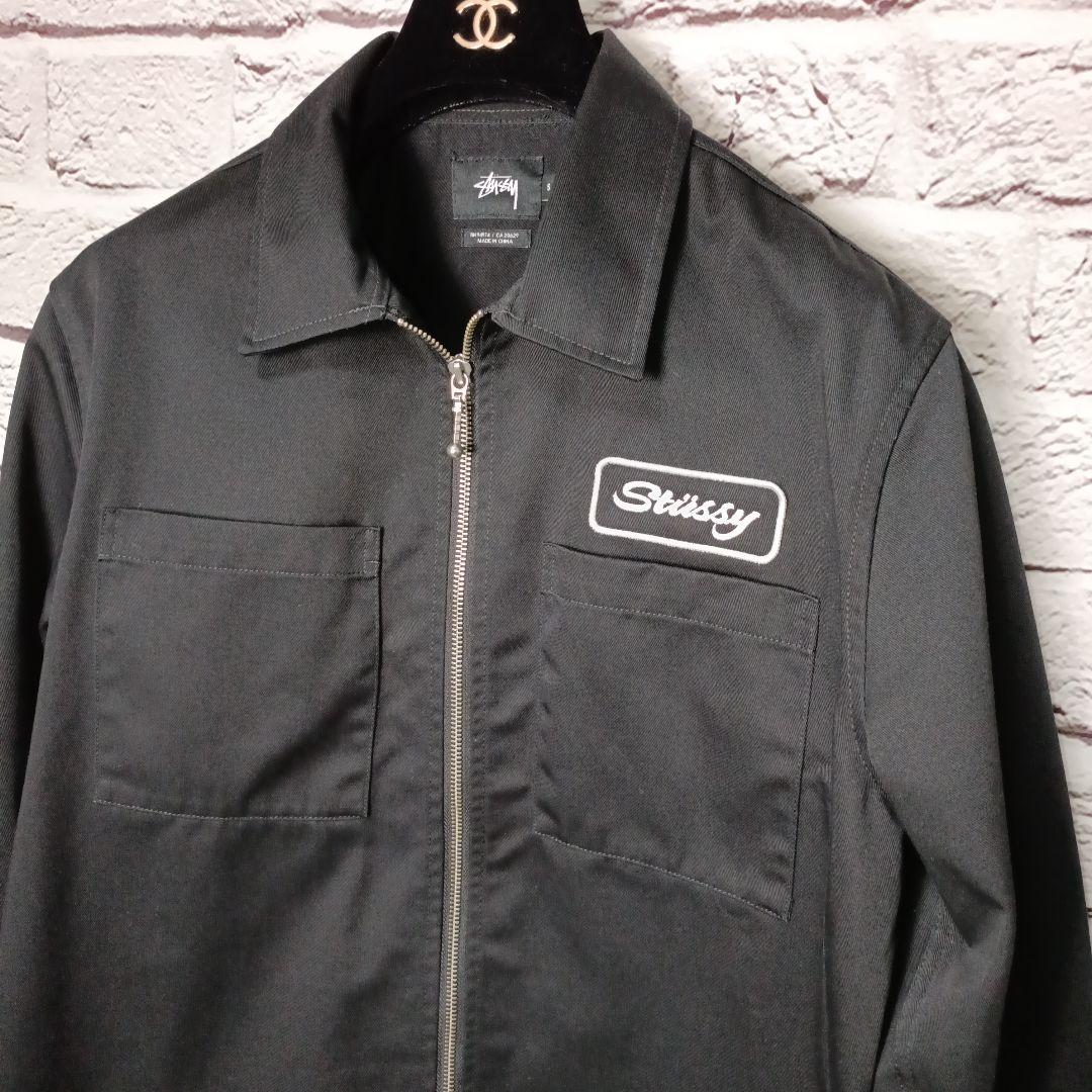 極美品■STUSSY フルジップ ブルゾン ブラック コットンジャケット