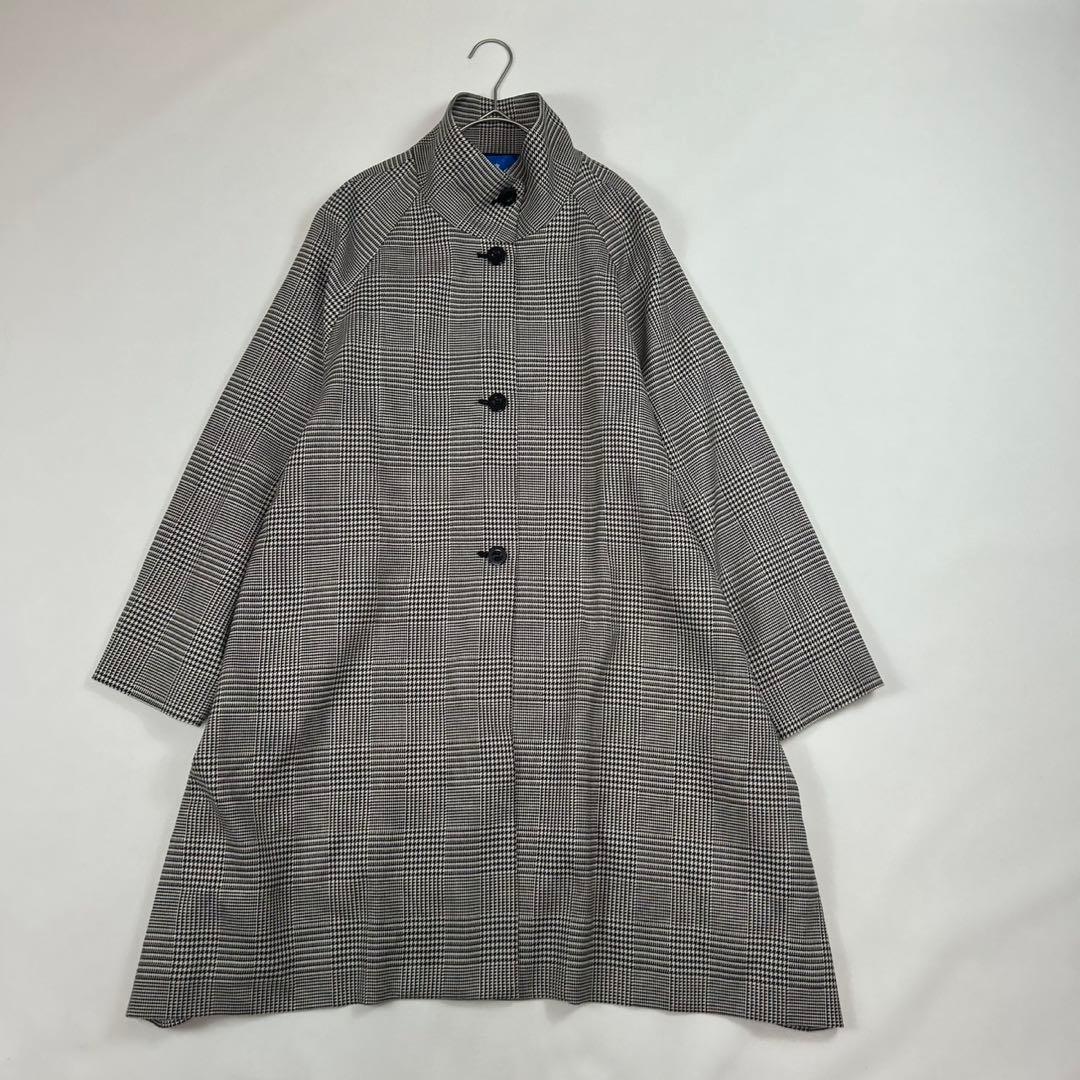 P384 美品 M ラジョコンダ ロングコート ブラック グレー レディース