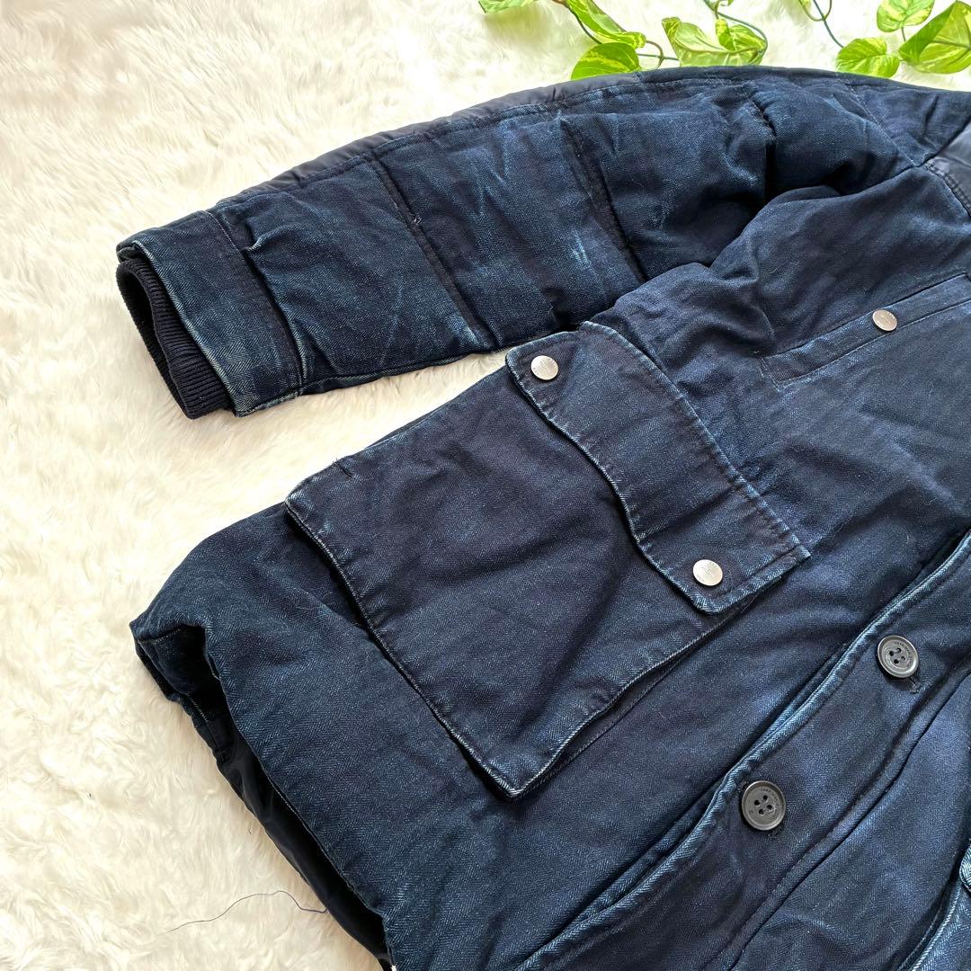 XL✨ZARA MAN DENIM　デニム切替　ミリタリージャケット