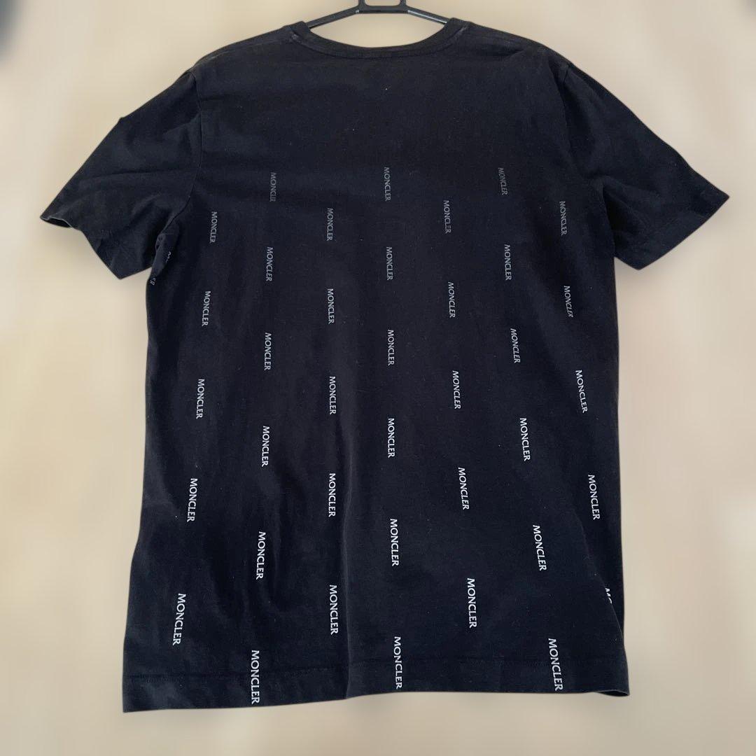 メンズ MONCLER ロゴプリント 半袖 Tシャツ 黒 トルコ製 Mサイズ