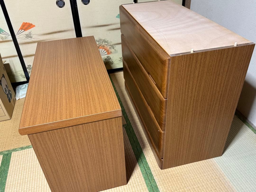 ウッドチェスト 木製洋服タンス　100㎝幅　中古品　送料込み