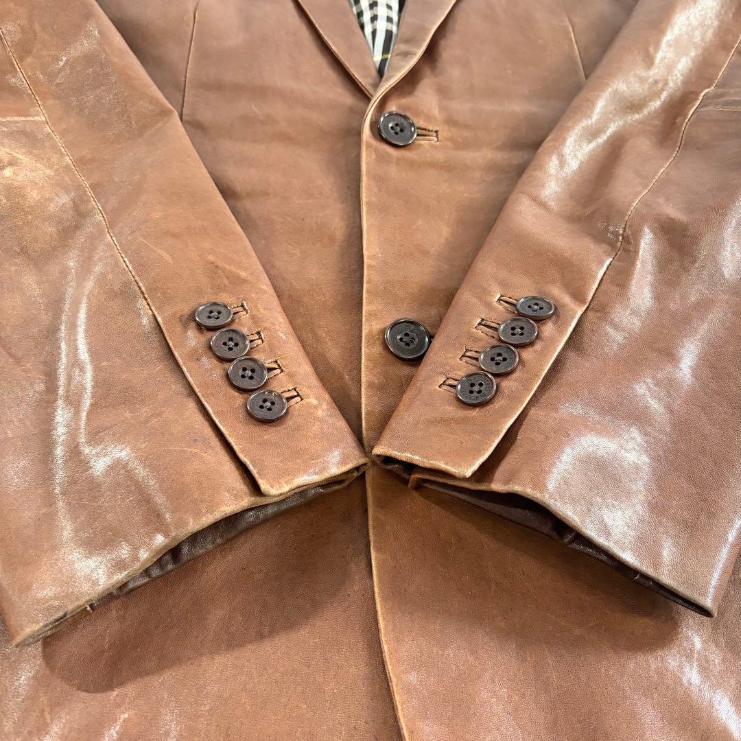 BURBERRY バーバリー ブラックレーベル ラムレザー ジャケット M 羊革