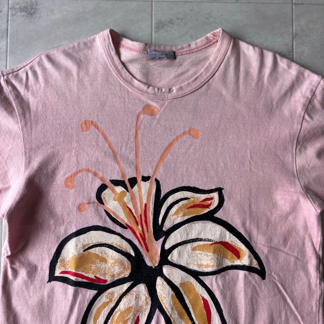 【激レア】コムデギャルソンオム 田中オム フラワーペイント Tシャツ 03ss