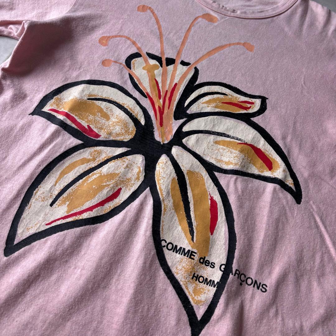 【激レア】コムデギャルソンオム 田中オム フラワーペイント Tシャツ 03ss