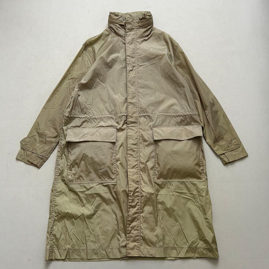 90s ポロラルフローレン ロング フードコート L ベージュ ナイロン 古着