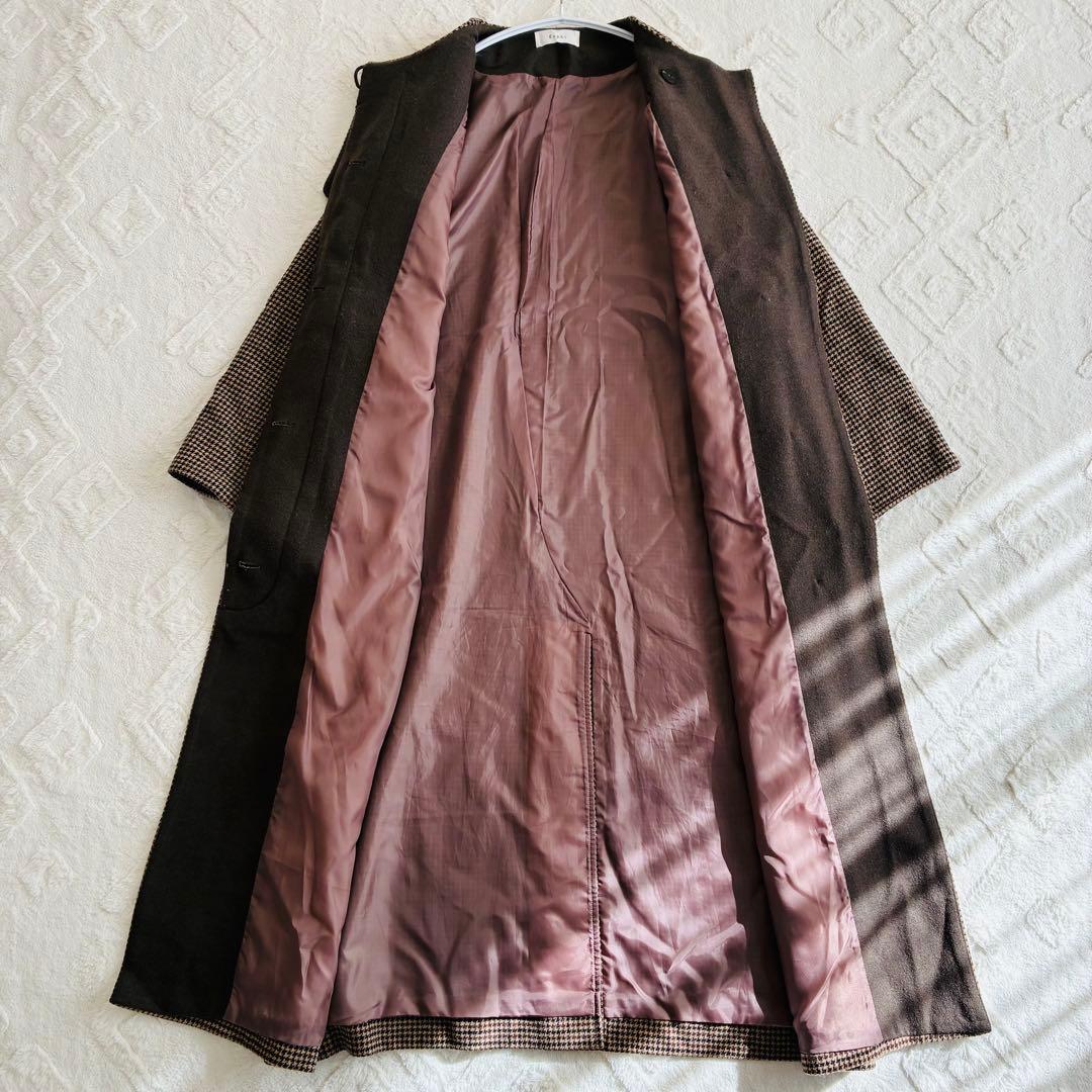 ジャケット・アウター Eaphi no collar wool check coat