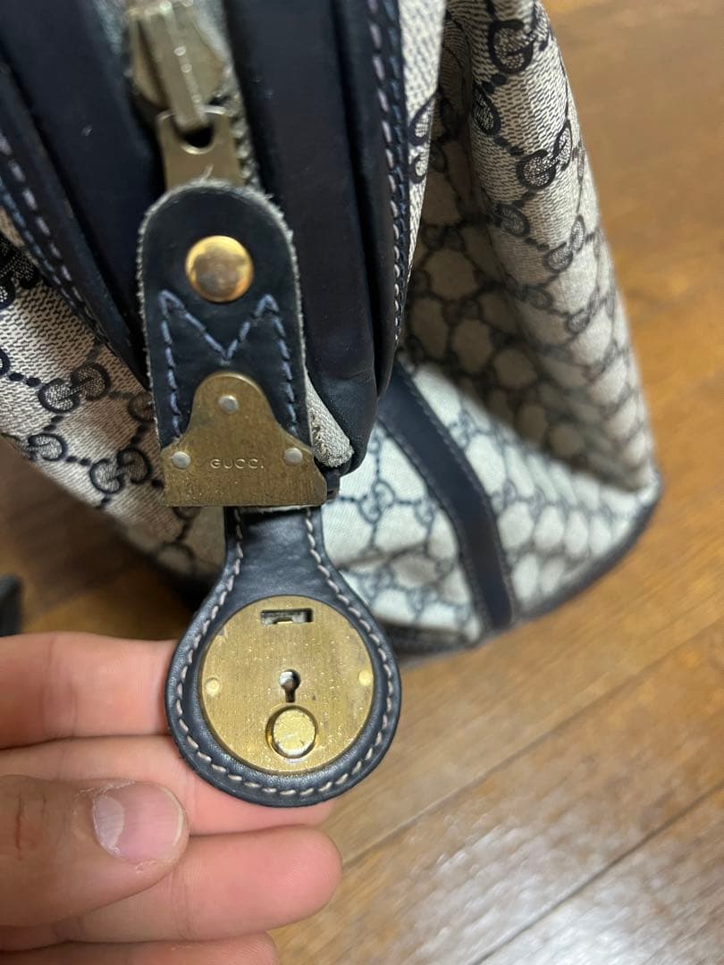 【GUCCI】ボストンバッグ　GGスプリーム シェリーライン