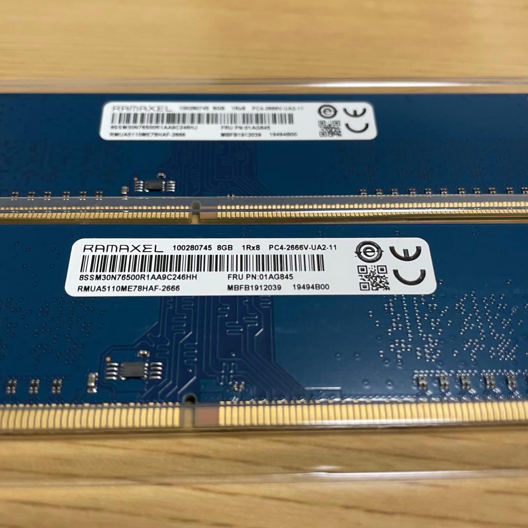 RAMAXEL 8GB×2枚 メモリ DDR4 PC4-2666V
