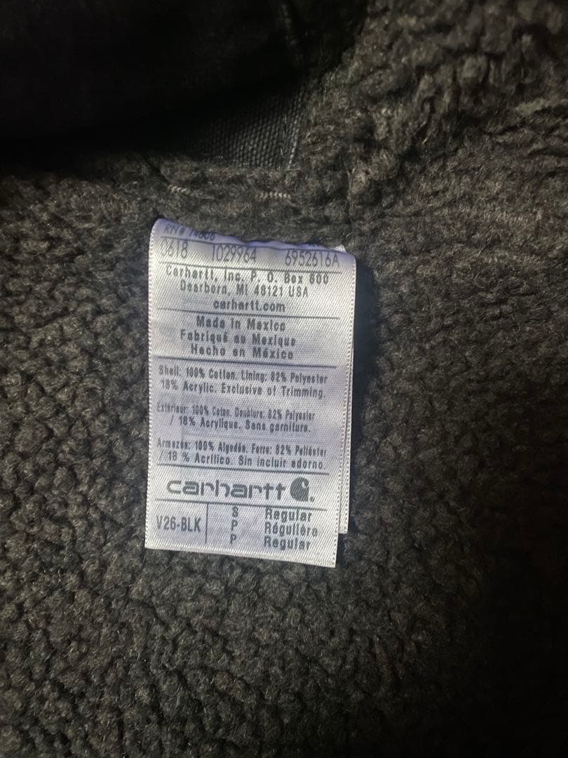 Carhartt ダックベスト S ブラック フェード 古着 ボア カーハート