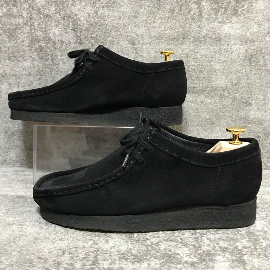 【美品】クラークス ワラビー ローカット UK7 25.5cm 黒 スエード