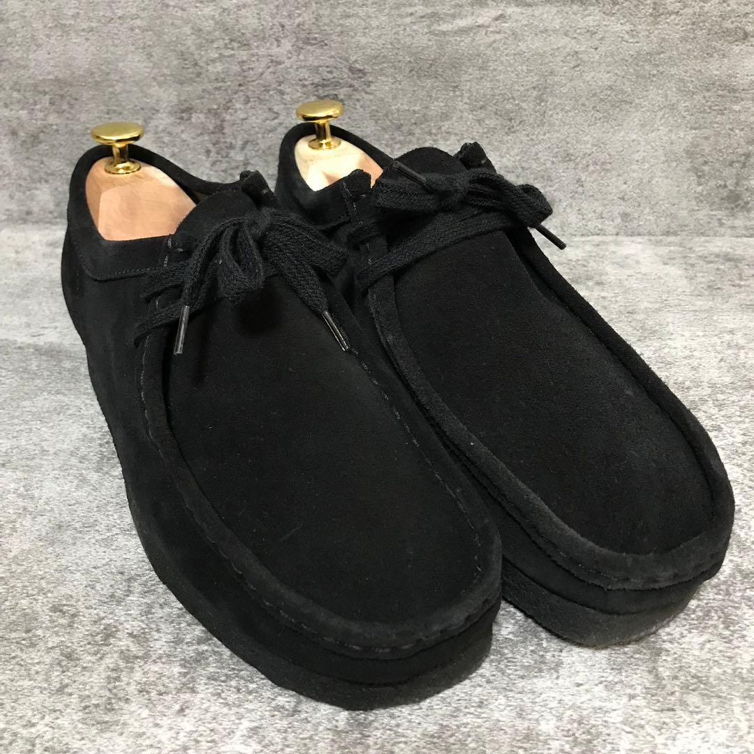 【美品】クラークス ワラビー ローカット UK7 25.5cm 黒 スエード